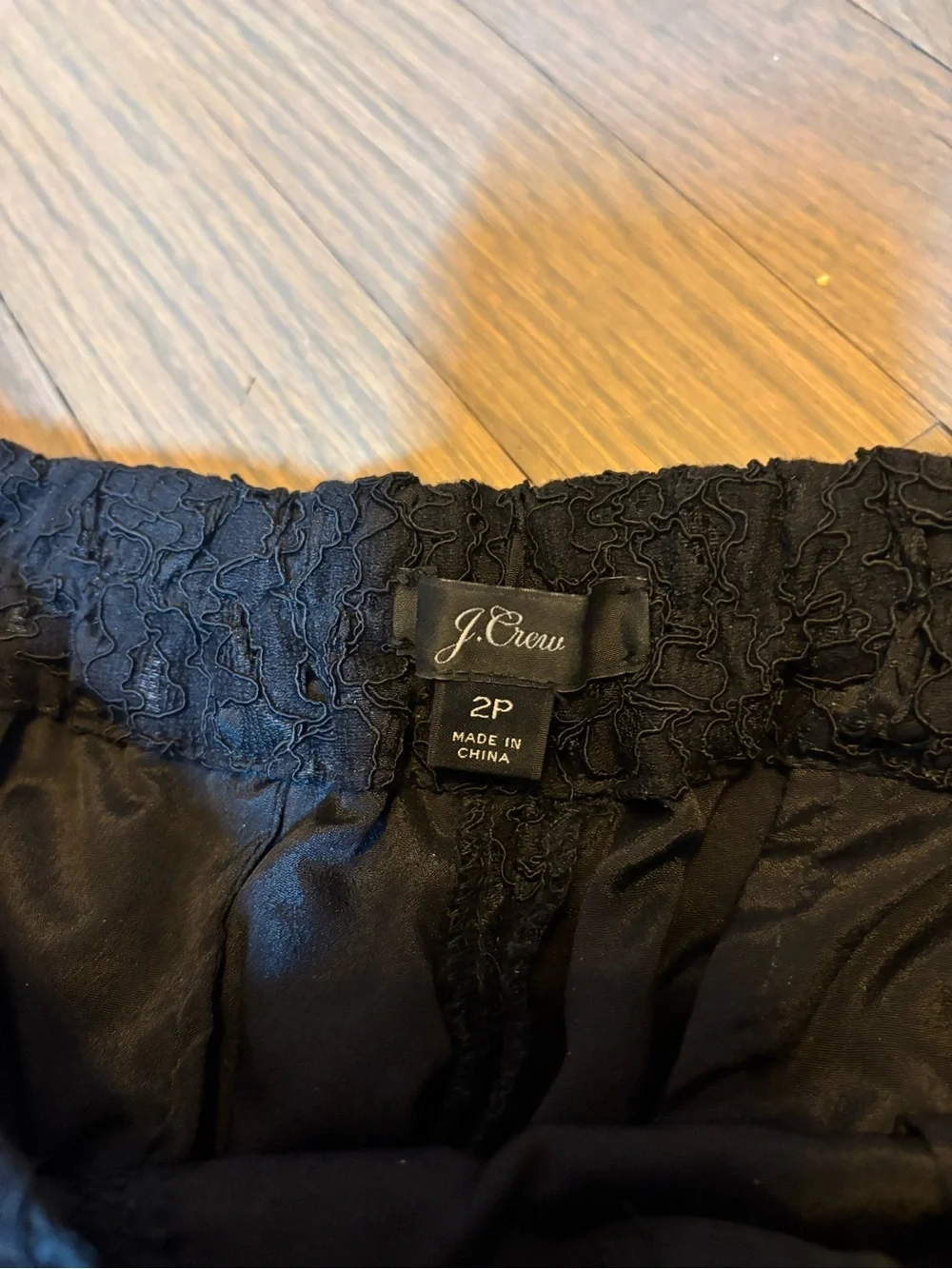 J Crew Black Lace Cropped Pants. 2P